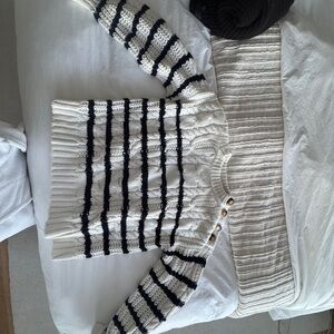 Sezane Black and White Striped Sweater